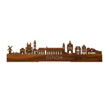 Standing Skyline Gouda Palissander houten cadeau decoratie relatiegeschenk van WoodWideCities
