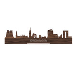 Standing Skyline Groningen Noten houten cadeau decoratie relatiegeschenk van WoodWideCities