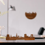 Standing Skyline Groningen Palissander houten cadeau decoratie relatiegeschenk van WoodWideCities