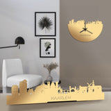 Standing Skyline Haarlem Metallic Goud gerecycled kunststof cadeau decoratie relatiegeschenk van WoodWideCities