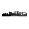 Standing Skyline Hamburg Black Glossy