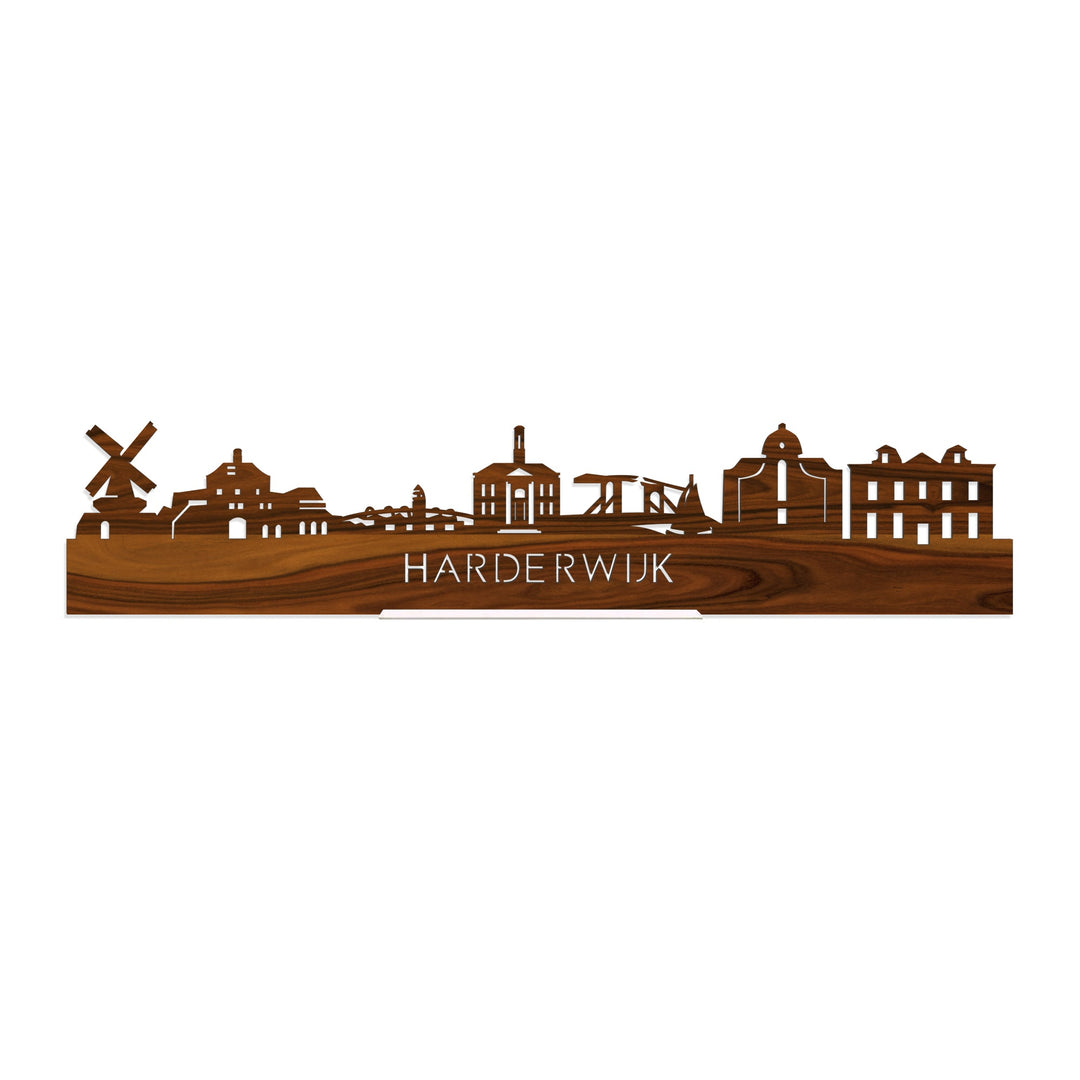 Standing Skyline Harderwijk Palissander houten cadeau decoratie relatiegeschenk van WoodWideCities