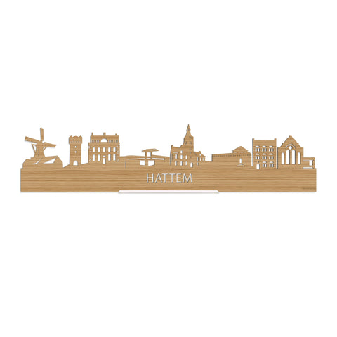 Standing Skyline Hattem Bamboe houten cadeau decoratie relatiegeschenk van WoodWideCities