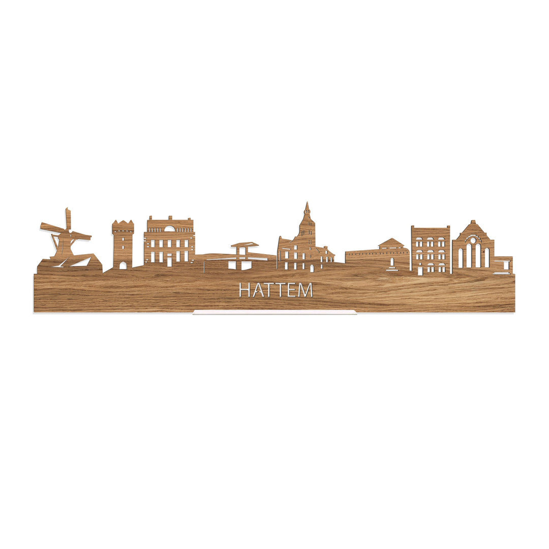 Standing Skyline Hattem Eiken houten cadeau decoratie relatiegeschenk van WoodWideCities
