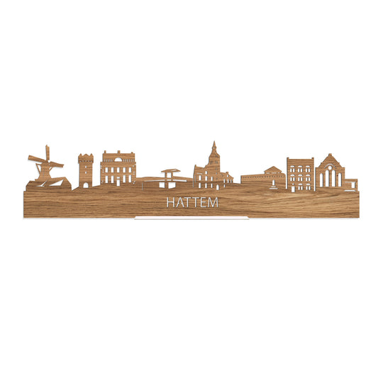 Standing Skyline Hattem Eiken houten cadeau decoratie relatiegeschenk van WoodWideCities