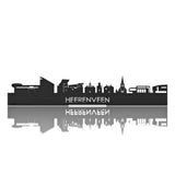 Standing Skyline Heerenveen Black houten cadeau decoratie relatiegeschenk van WoodWideCities