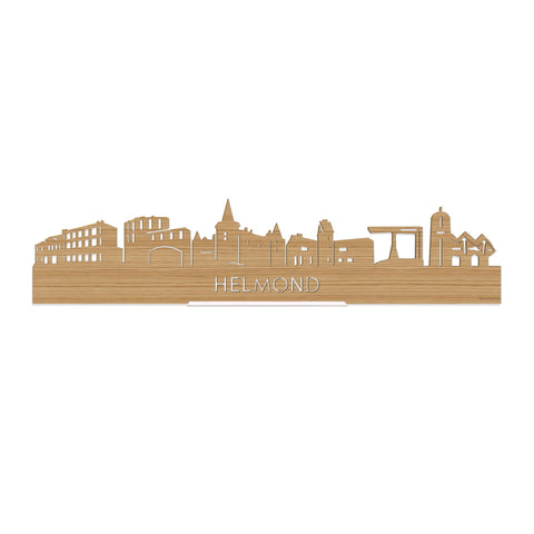 Standing Skyline Helmond Bamboe 40 cm  houten cadeau decoratie relatiegeschenk van WoodWideCities