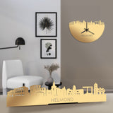 Standing Skyline Helmond Metallic Goud gerecycled kunststof cadeau decoratie relatiegeschenk van WoodWideCities