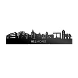 Standing Skyline Helmond Zwart glanzend gerecycled kunststof cadeau decoratie relatiegeschenk van WoodWideCities