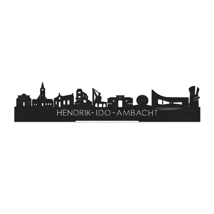 Standing Skyline Hendrik-Ido-Ambacht Zwart houten cadeau decoratie relatiegeschenk van WoodWideCities