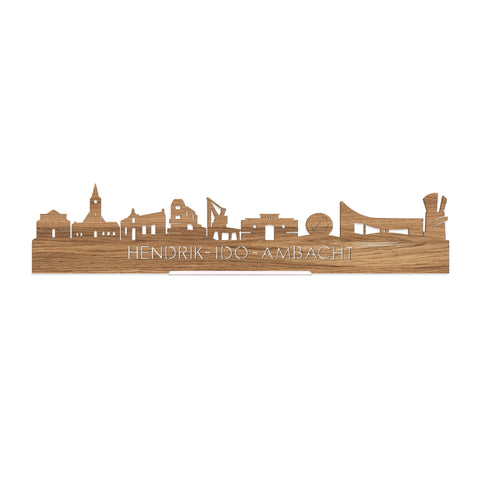 Standing Skyline Hendrik-Ido-Ambacht Eiken houten cadeau decoratie relatiegeschenk van WoodWideCities