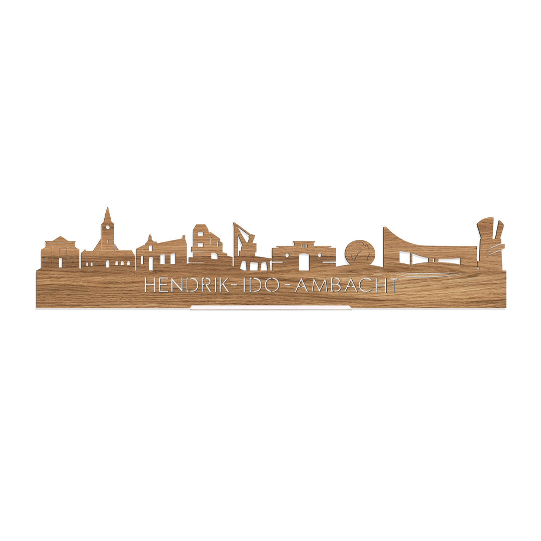 Standing Skyline Hendrik-Ido-Ambacht Eiken houten cadeau decoratie relatiegeschenk van WoodWideCities
