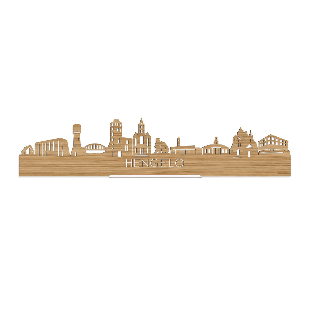 Standing Skyline Hengelo Bamboe houten cadeau decoratie relatiegeschenk van WoodWideCities