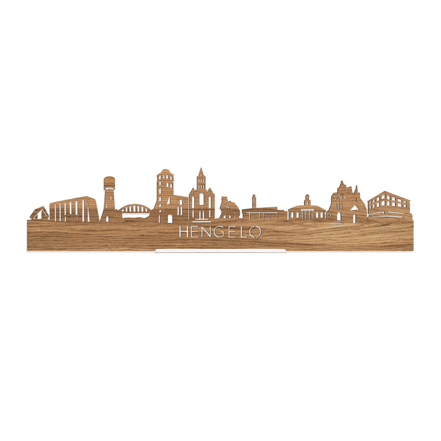 Standing Skyline Hengelo Eiken houten cadeau decoratie relatiegeschenk van WoodWideCities