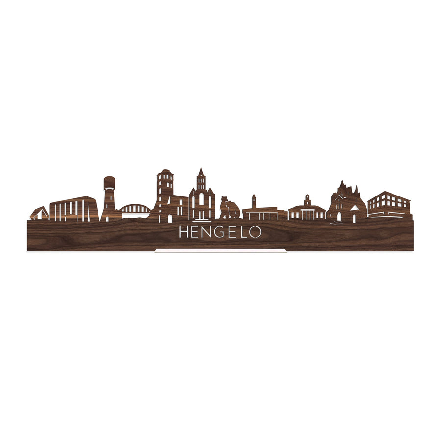 Standing Skyline Hengelo Noten houten cadeau decoratie relatiegeschenk van WoodWideCities