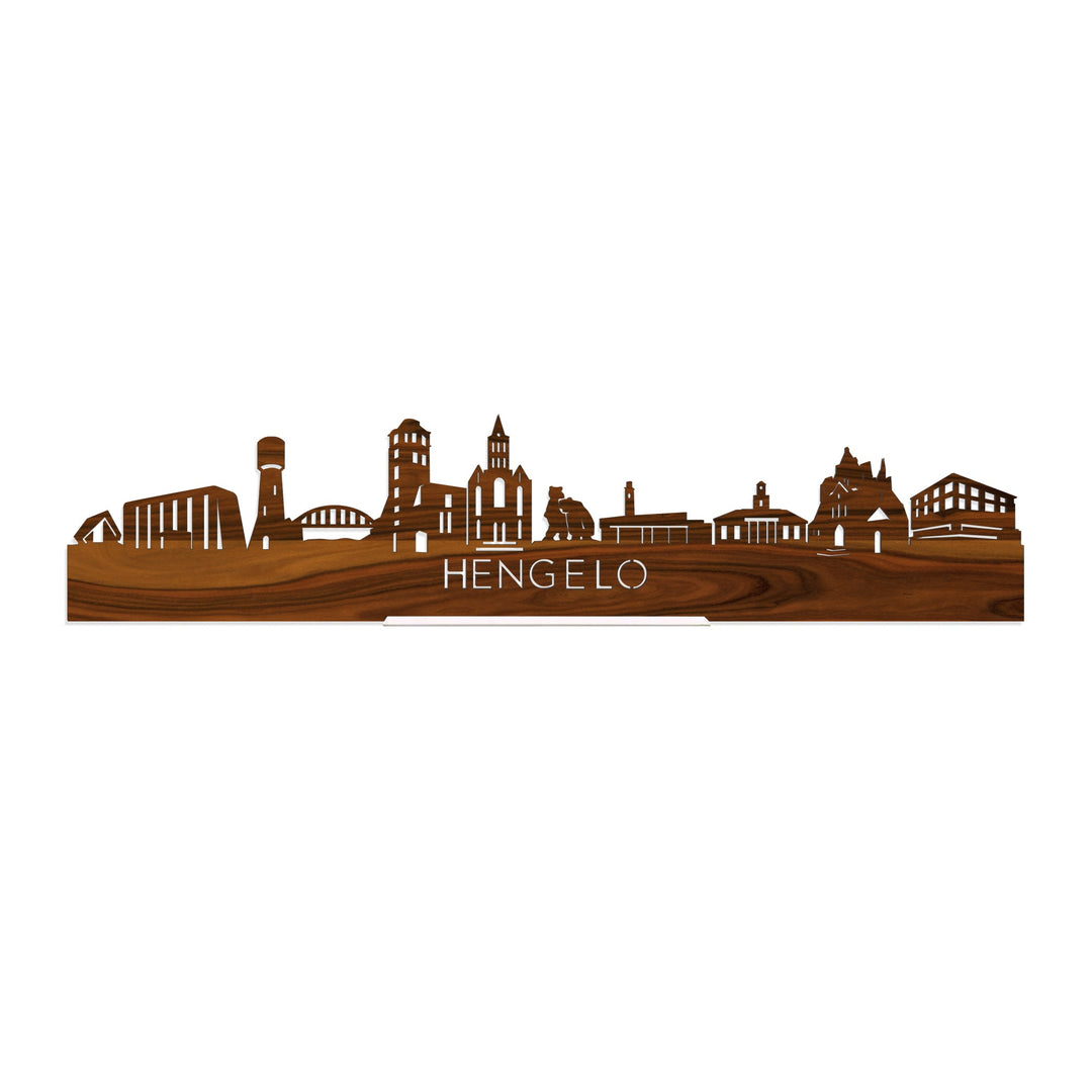 Standing Skyline Hengelo Palissander houten cadeau decoratie relatiegeschenk van WoodWideCities