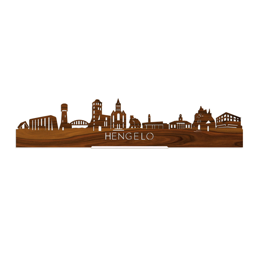 Standing Skyline Hengelo Palissander houten cadeau decoratie relatiegeschenk van WoodWideCities