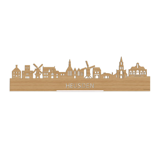 Standing Skyline Heusden Bamboe houten cadeau decoratie relatiegeschenk van WoodWideCities