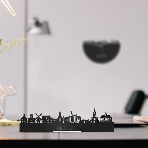Standing Skyline Heusden Black houten cadeau decoratie relatiegeschenk van WoodWideCities