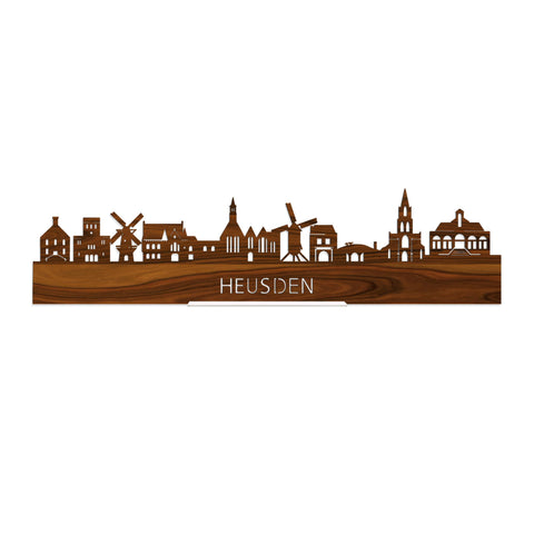 Standing Skyline Heusden Palissander houten cadeau decoratie relatiegeschenk van WoodWideCities