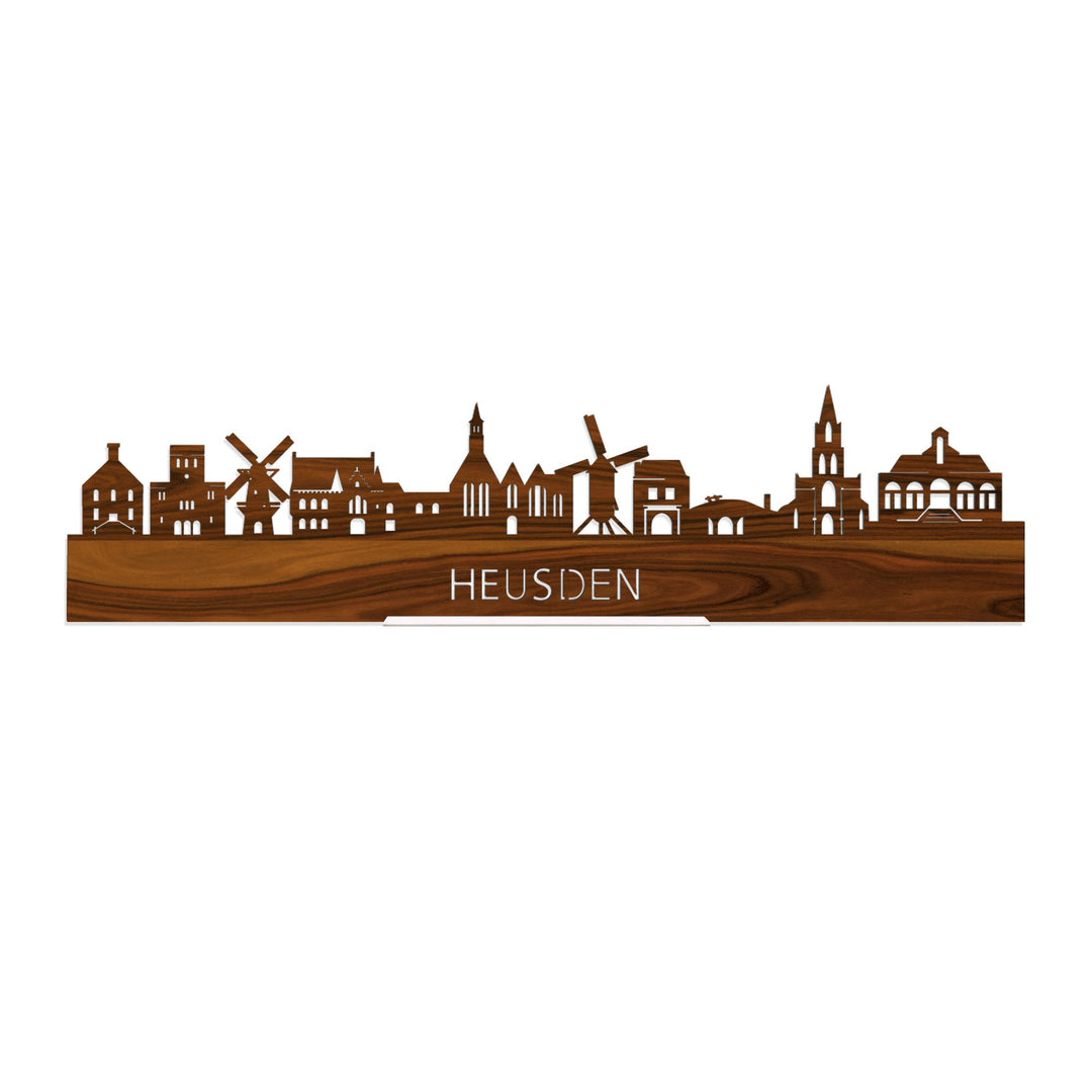 Standing Skyline Heusden Palissander houten cadeau decoratie relatiegeschenk van WoodWideCities
