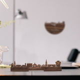 Standing Skyline Hilversum Noten houten cadeau decoratie relatiegeschenk van WoodWideCities
