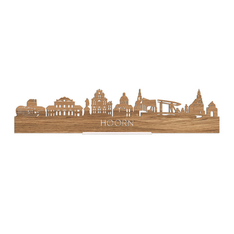 Standing Skyline Hoorn Eiken houten cadeau decoratie relatiegeschenk van WoodWideCities
