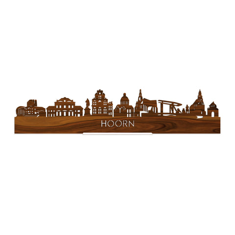 Standing Skyline Hoorn Palissander houten cadeau decoratie relatiegeschenk van WoodWideCities