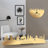 Standing Skyline IJsselstein Metallic Goud gerecycled kunststof cadeau decoratie relatiegeschenk van WoodWideCities