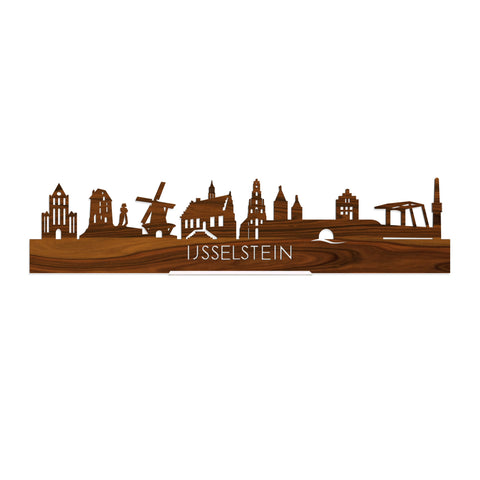Standing Skyline IJsselstein Palissander houten cadeau decoratie relatiegeschenk van WoodWideCities