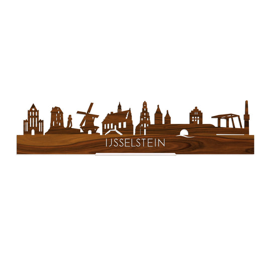 Standing Skyline IJsselstein Palissander houten cadeau decoratie relatiegeschenk van WoodWideCities