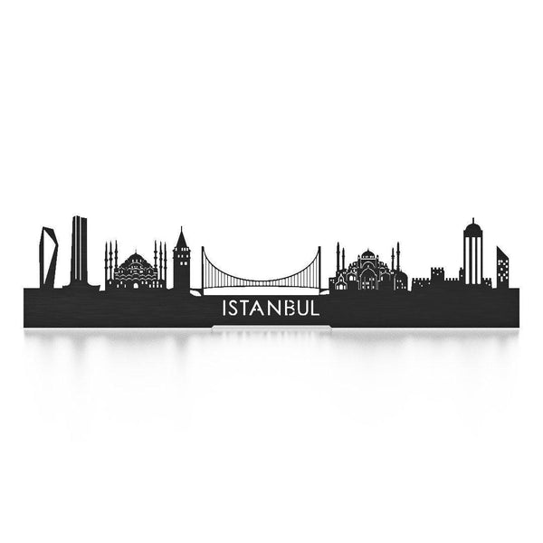 Standing Skyline Istanbul Black 40 cm  houten cadeau decoratie relatiegeschenk van WoodWideCities