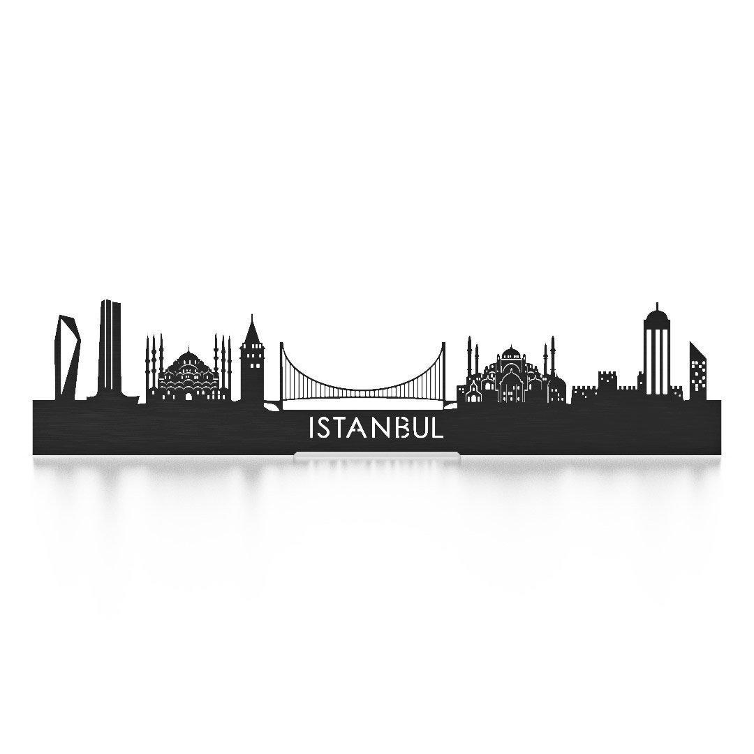 Standing Skyline Istanbul Black 40 cm  houten cadeau decoratie relatiegeschenk van WoodWideCities