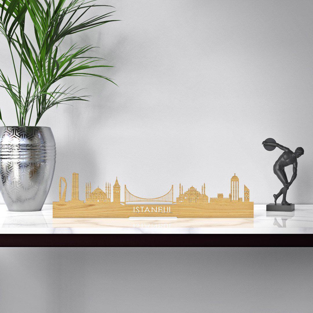 Standing Skyline Istanbul Eiken houten cadeau decoratie relatiegeschenk van WoodWideCities