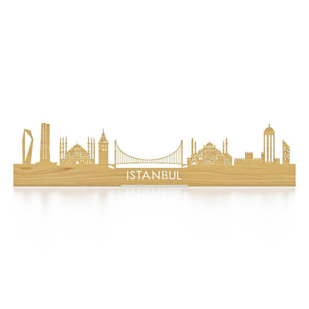 Standing Skyline Istanbul Eiken houten cadeau decoratie relatiegeschenk van WoodWideCities