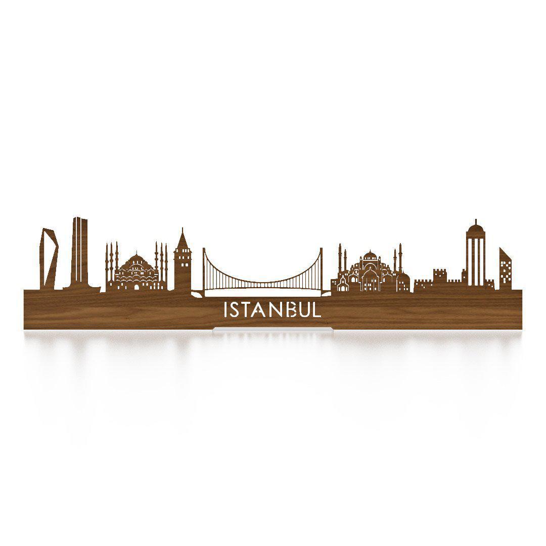 Standing Skyline Istanbul Noten houten cadeau decoratie relatiegeschenk van WoodWideCities