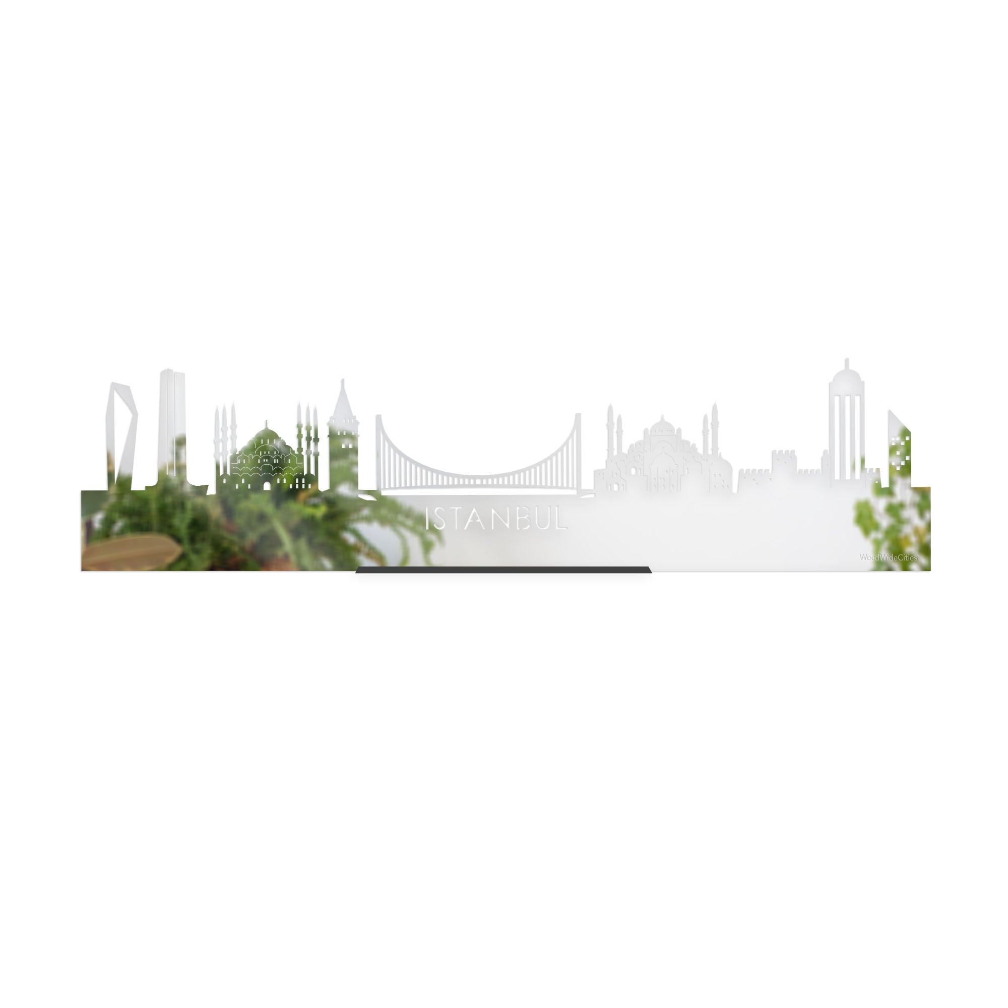 Standing Skyline Istanbul Spiegel gerecycled kunststof cadeau decoratie relatiegeschenk van WoodWideCities