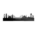 Standing Skyline Istanbul Zwart glanzend gerecycled kunststof cadeau decoratie relatiegeschenk van WoodWideCities