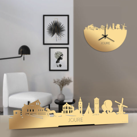 Standing Skyline Joure Metallic Goud gerecycled kunststof cadeau decoratie relatiegeschenk van WoodWideCities