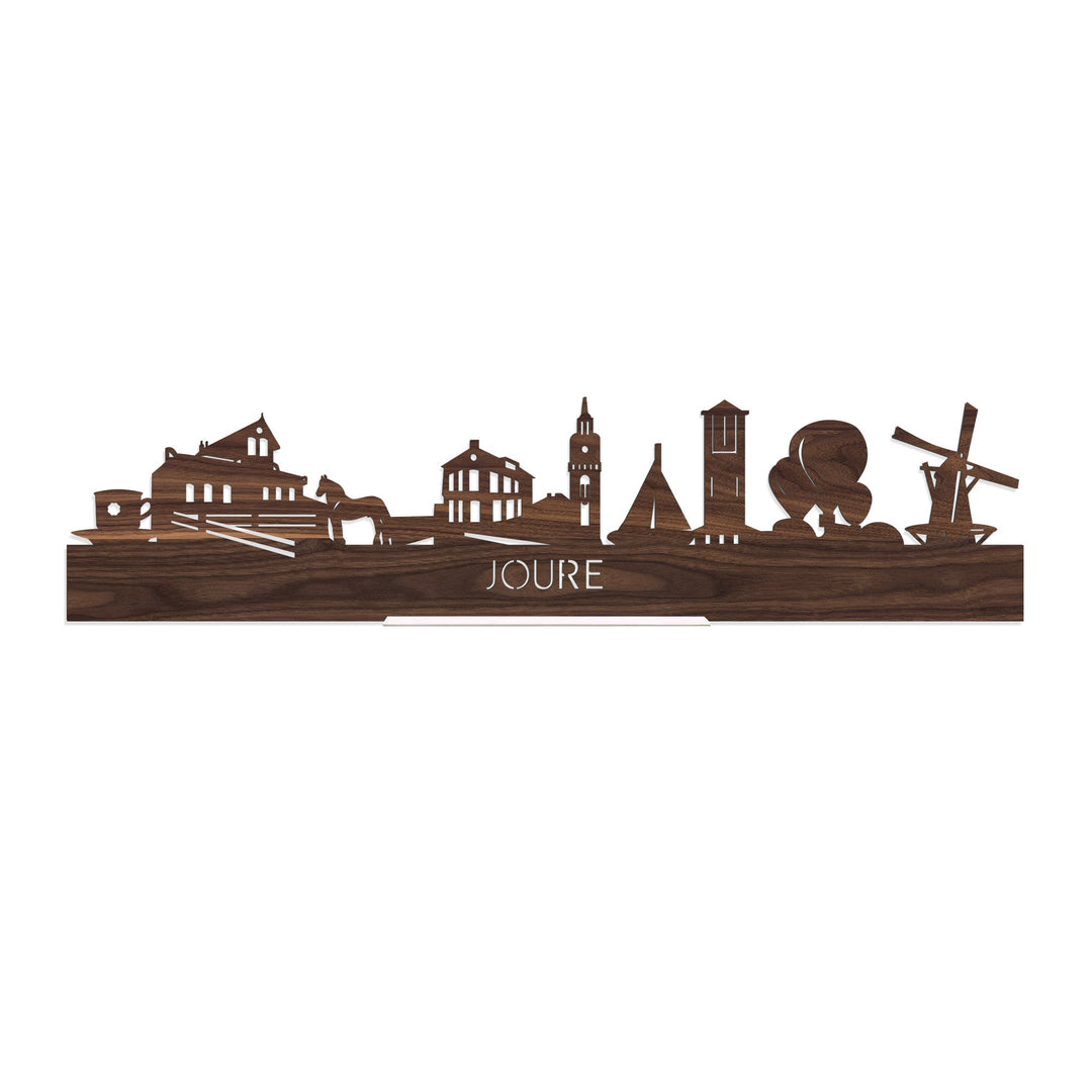 Standing Skyline Joure Noten houten cadeau decoratie relatiegeschenk van WoodWideCities