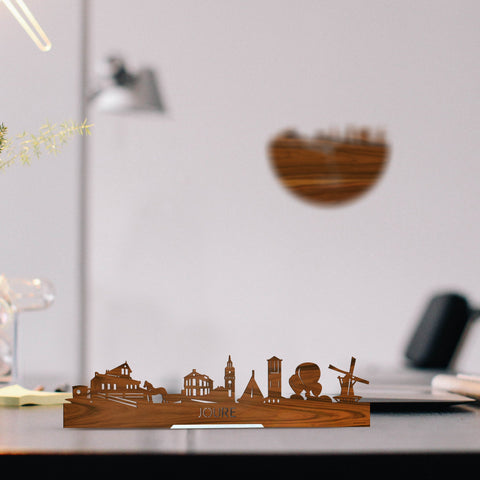 Standing Skyline Joure Palissander houten cadeau decoratie relatiegeschenk van WoodWideCities