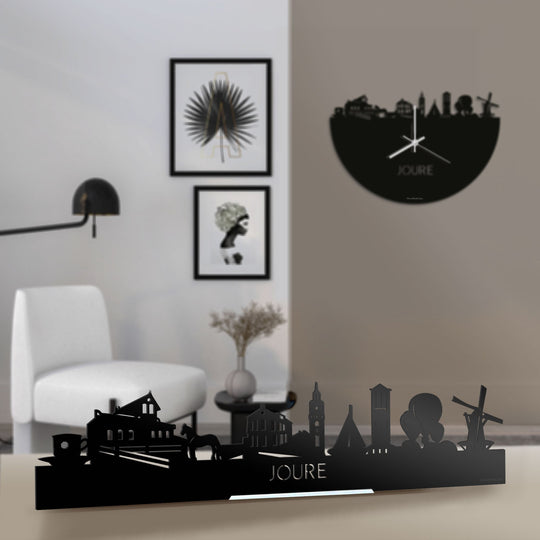 Standing Skyline Joure Zwart glanzend gerecycled kunststof cadeau decoratie relatiegeschenk van WoodWideCities