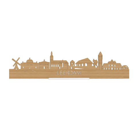 Standing Skyline Leerdam Bamboe houten cadeau decoratie relatiegeschenk van WoodWideCities