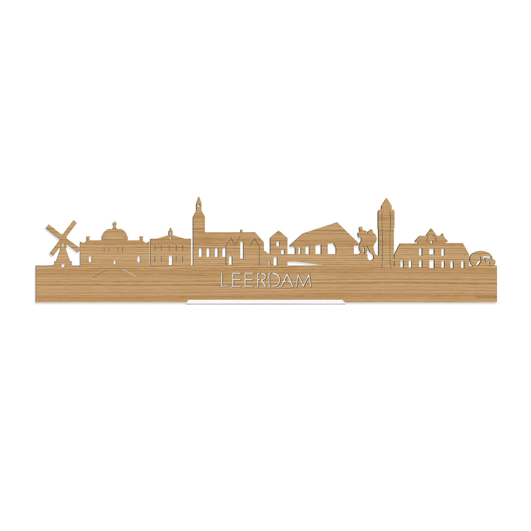 Standing Skyline Leerdam Bamboe houten cadeau decoratie relatiegeschenk van WoodWideCities