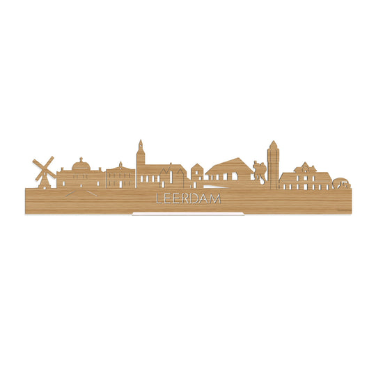 Standing Skyline Leerdam Bamboe houten cadeau decoratie relatiegeschenk van WoodWideCities