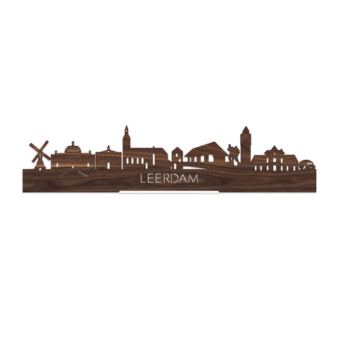 Standing Skyline Leerdam Noten houten cadeau decoratie relatiegeschenk van WoodWideCities