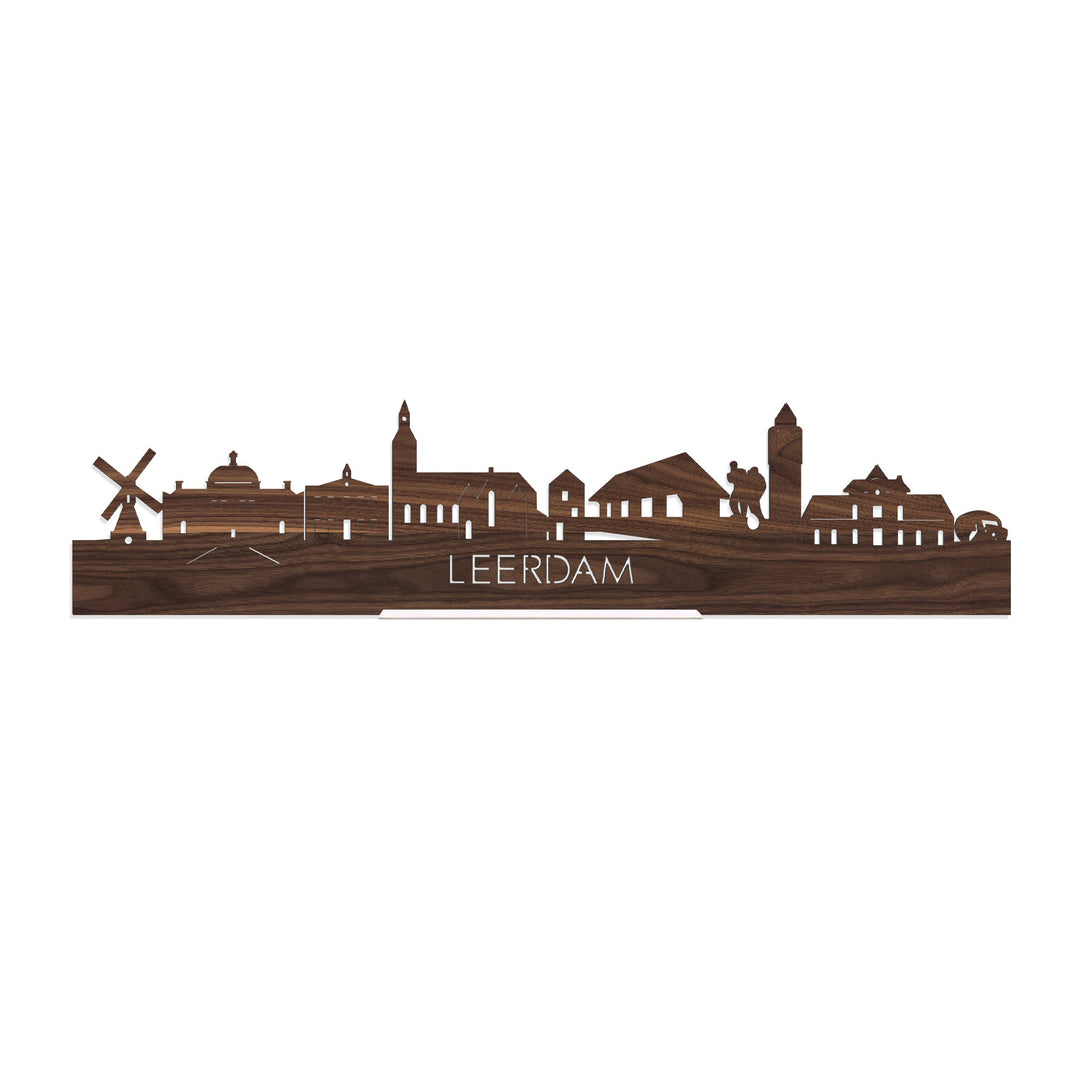 Standing Skyline Leerdam Noten houten cadeau decoratie relatiegeschenk van WoodWideCities