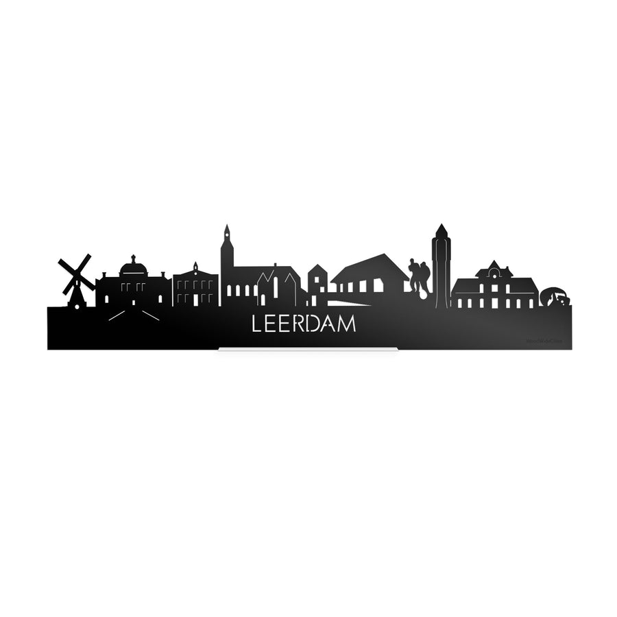 Standing Skyline Leerdam Zwart glanzend gerecycled kunststof cadeau decoratie relatiegeschenk van WoodWideCities
