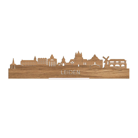 Standing Skyline Leiden Eiken houten cadeau decoratie relatiegeschenk van WoodWideCities