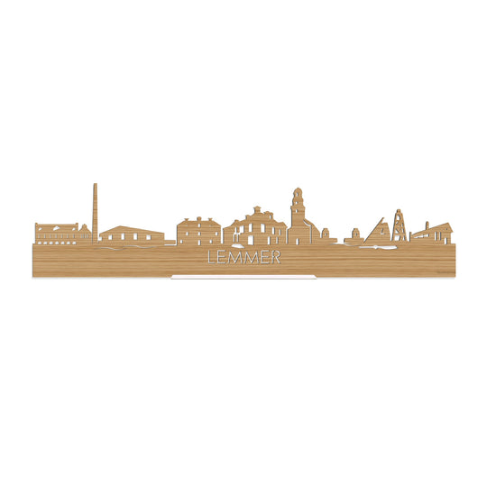 Standing Skyline Lemmer Bamboe houten cadeau decoratie relatiegeschenk van WoodWideCities